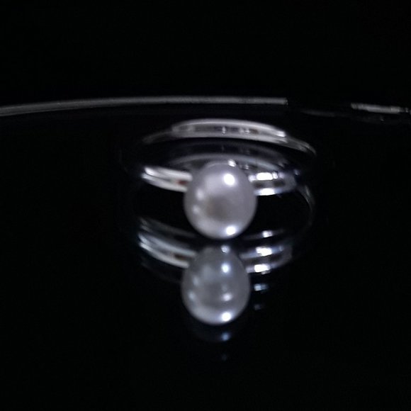June BirthStone GENUINE Pearl Ring Sterling Promise SIZE 10 - Picture 7 of 12